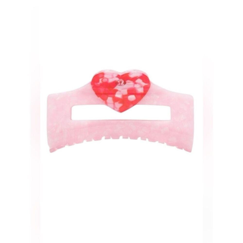 Lululemon Extra Large Claw Hair Clip Heart Blush Blend/Oxford Red - Picture 2 of 10